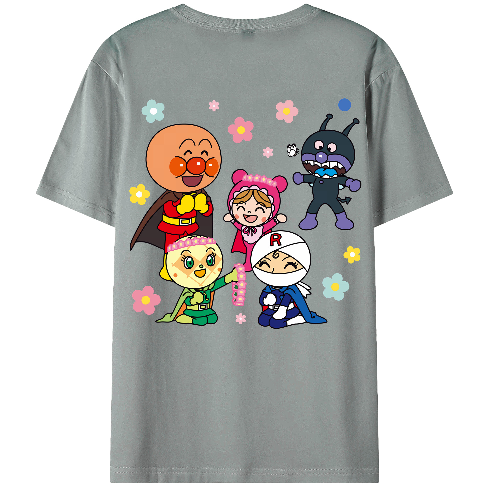 （画像用） アンパンマン Anpanman 綿100％ メンズ半袖Tシャツ（バックプリント） 通気性